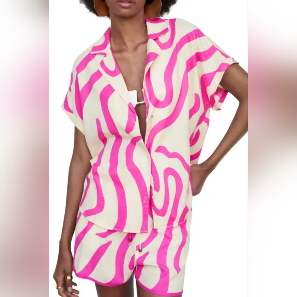 Mango Linen Pink Swirl Set